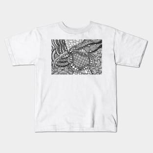 Abstract monochrome pattern illustration hand draw inspired by zentangle Kids T-Shirt